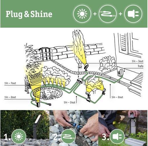 Actual product image Paulmann Accessories Plug & Shine Cable 1in-4out