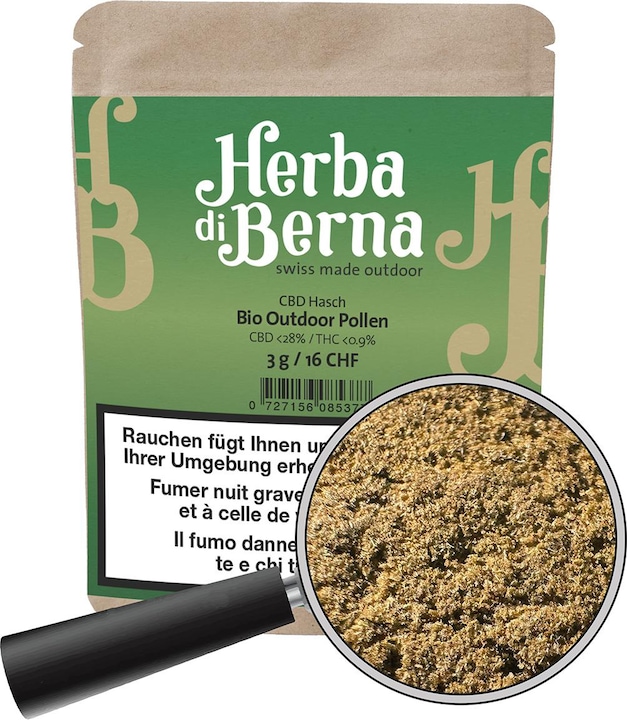 Image du produit Herba di Berna Hasch CBD BIO Pollen d'extérieur (10 g, Extérieur)