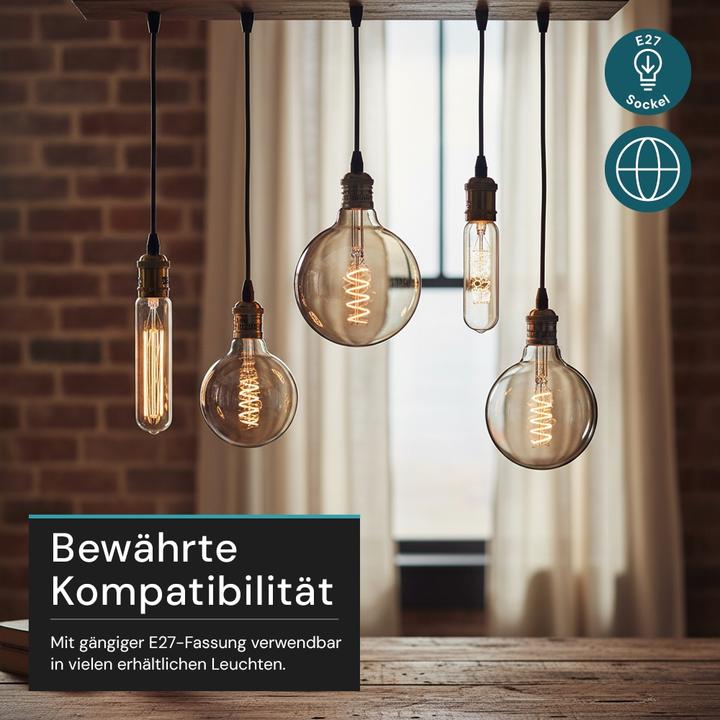 Produktbild Luxula LED-Filament-Lampe, SPIRAL, Globe, E27, 4W, 40lm, 1800K, dimmbar (E27, 40 lm, 1x)