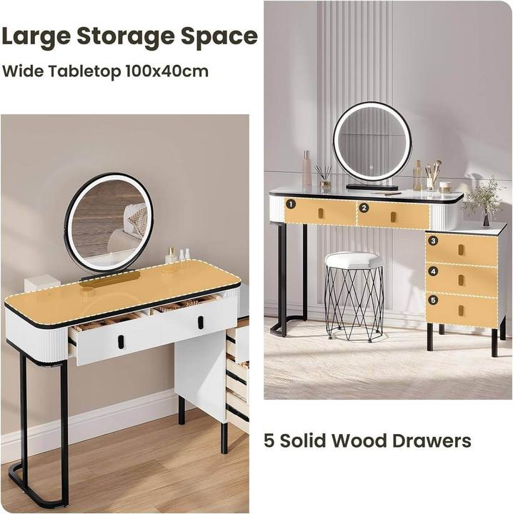 Produktbild Woltu Schminktisch (100 x 40 x 126 cm)