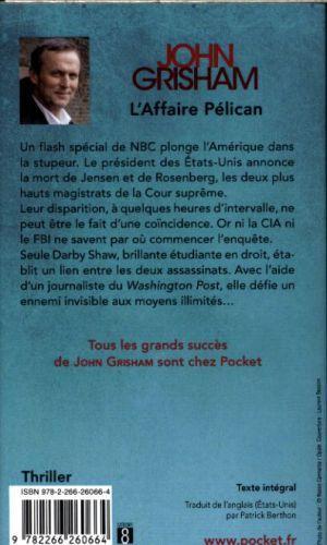 Valeurs nutritives et ingrédients L'affaire Pélican (Français, Grisham John, 2015)