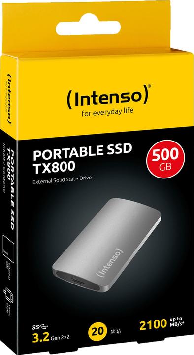 Produktbild Intenso SSD 500GB TX800 1.8" USB 3.2 Gen1 Anthracite (0.50 TB)
