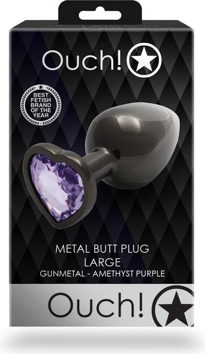 Actual product image Ouch! Heart Gem Butt Plug - Large