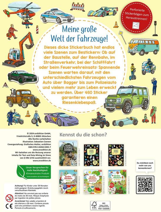 Actual product image The super thick sticker book - vehicles