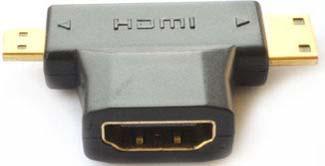 Image du produit E+P HDMI 87 Adaptateur HDMI femelle + mini/micro mâle HDMI (HDMI)