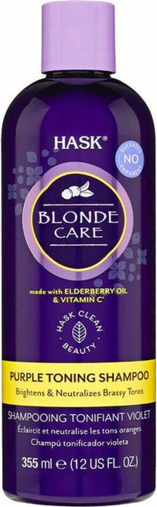 Image du produit Hask BLONDE CARE shampooing tonifiant pourpre 355 ml (355 ml, Shampoing liquide)