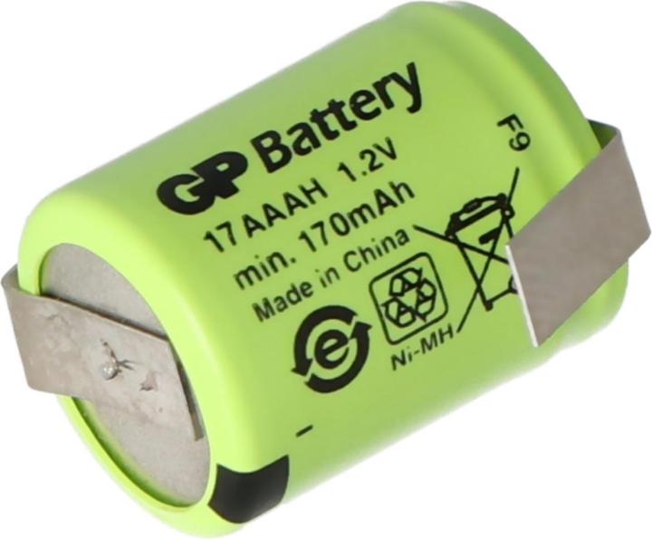 Actual product image AccuCell Akku KAN 1/3AAA Micro mit Lötfahne Z-Form (1 pcs., 1/3 AAA, 150 mAh, Battery + charger)