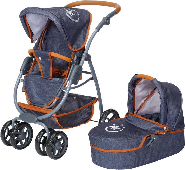 Actual product image Knorrtoys Doll carriage Kombi Coco Krone jeans, 55x43x81 cm, doll carriage and buggy, from 3 years