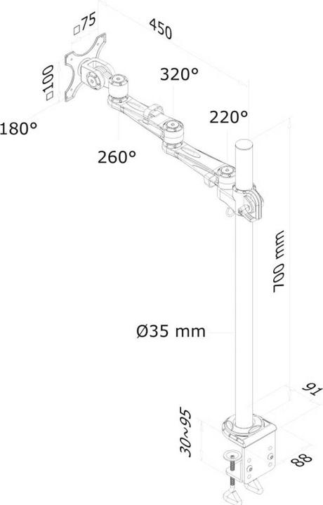 Actual product image Neomounts Fpma-D935pole70 (Table, 30")
