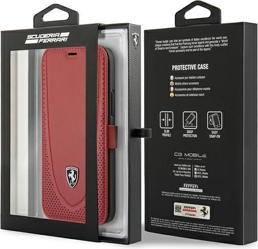 Image du produit Ferrari FEOGOFLBKP12LRE iPhone 12 Pro Max 6,7" czerwony/red book Off Track Perforated (Apple iPhone 12 Pro Max)