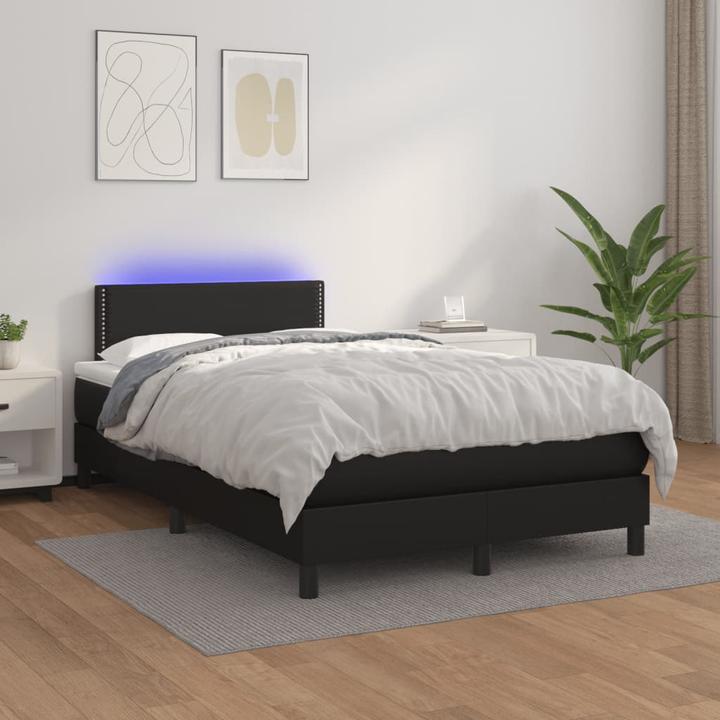 Actual product image vidaXL Bo x springbett mit Matratze & LED 120 x 190 cm Kunstleder (120 x 190 cm)