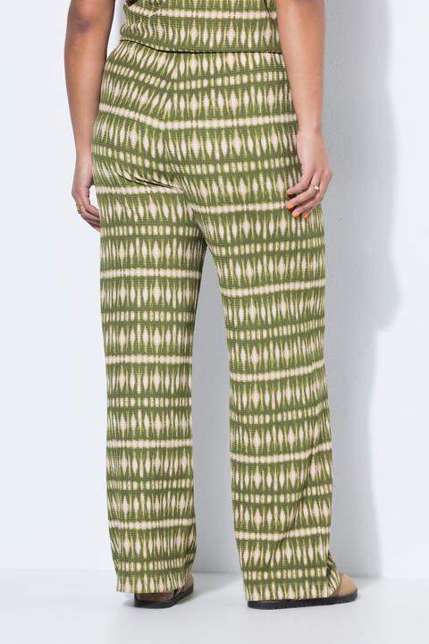 Image du produit Studio Untold Pantalon texturé, jambe large et taille élastique, imprimé (54)
