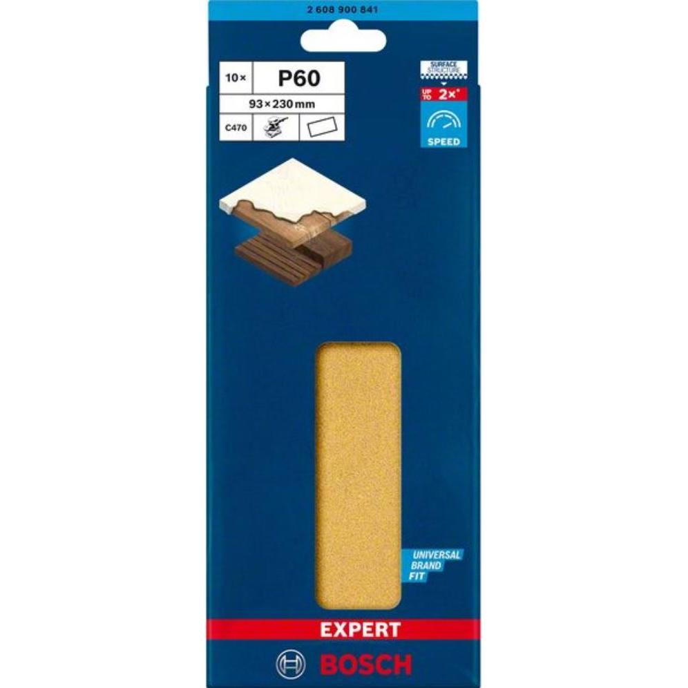Thumbnail - Bosch Professional Zubehör, Schleifmittel, EXPERT C470 Schleifpapier ohne Löcher für Schwingschleifer, 93 x 230 mm, G 60...
