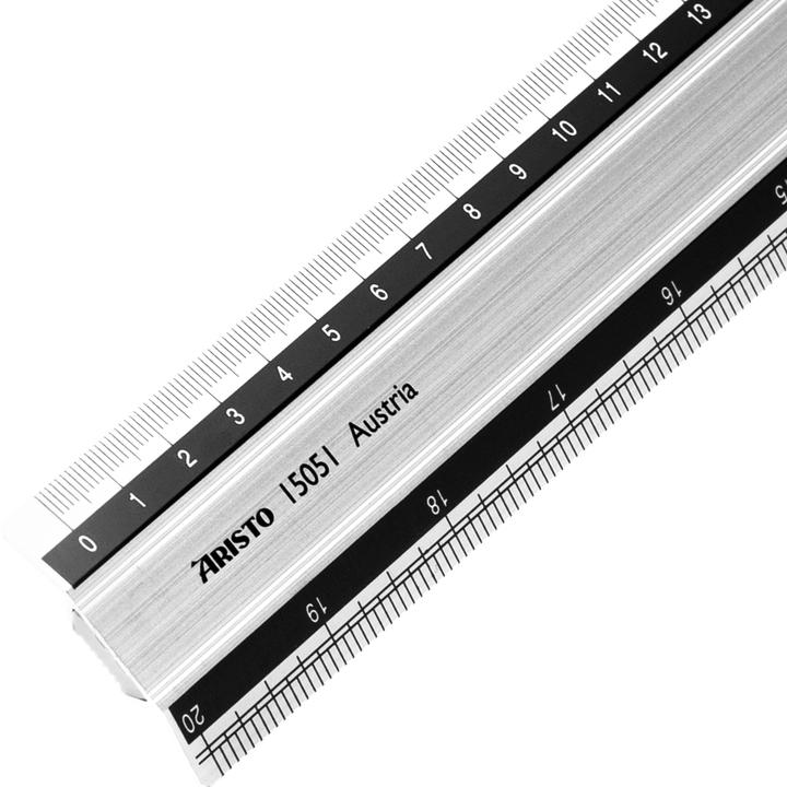Productafbeelding Aristo Aluminium liniaal mm schaalverdeling 50cm rubberen onderlegger (50 cm)