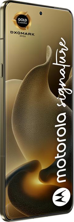 Produktbild Motorola Moto Signature 6.8 Dual SIM Android USB Type-C 16 GB 512 GB 5200 mAh Olivgrün (512 GB, Gold, PANTONE Martini Olive, 6.78", Dual SIM, 5G)
