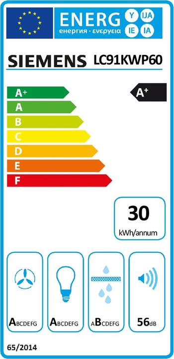 Energie-Label Siemens LC91KWP60 (Wandhaube)