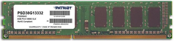 Image du produit Patriot 8 GO PC3-10600 (10600 MHz, RAM DDR3)