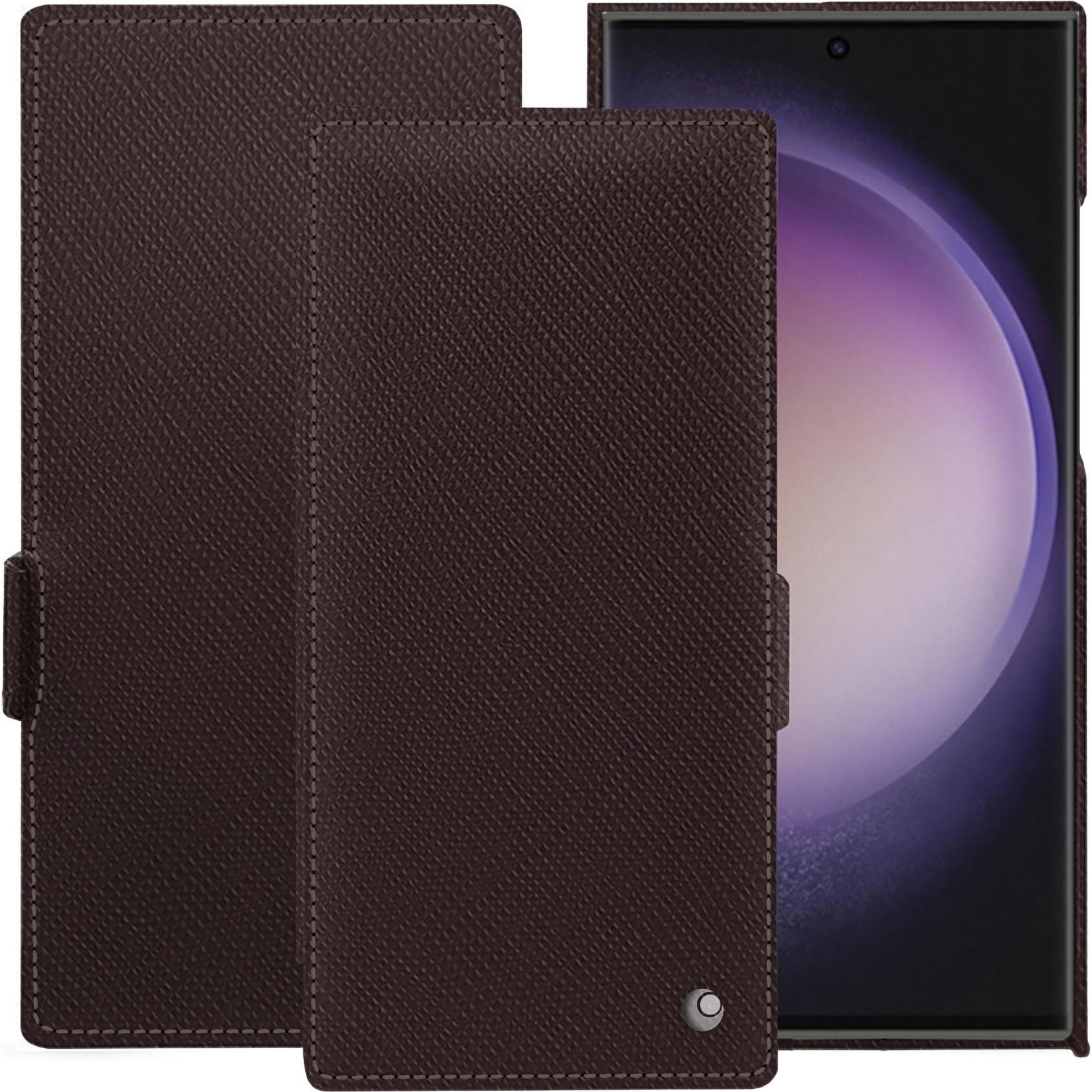 Noreve Lederschutzhülle horizontal (Samsung Galaxy S23 Ultra, Samsung Galaxy S24 Ultra), Smartphone Hülle, Braun