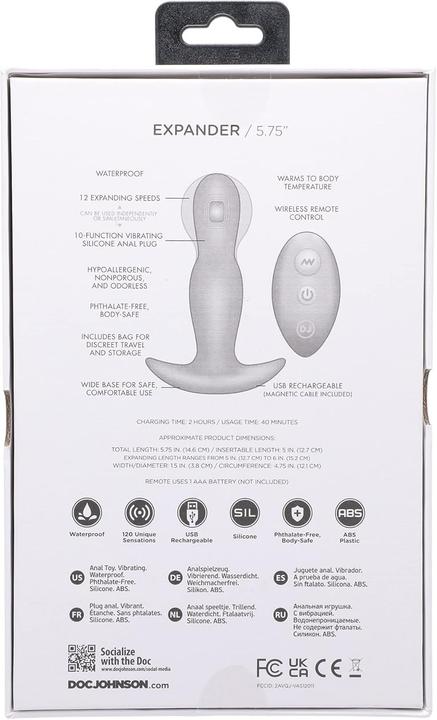 Immagine prodotto Doc Johnson EXPANDER - Plug anale in silicone con telecomando