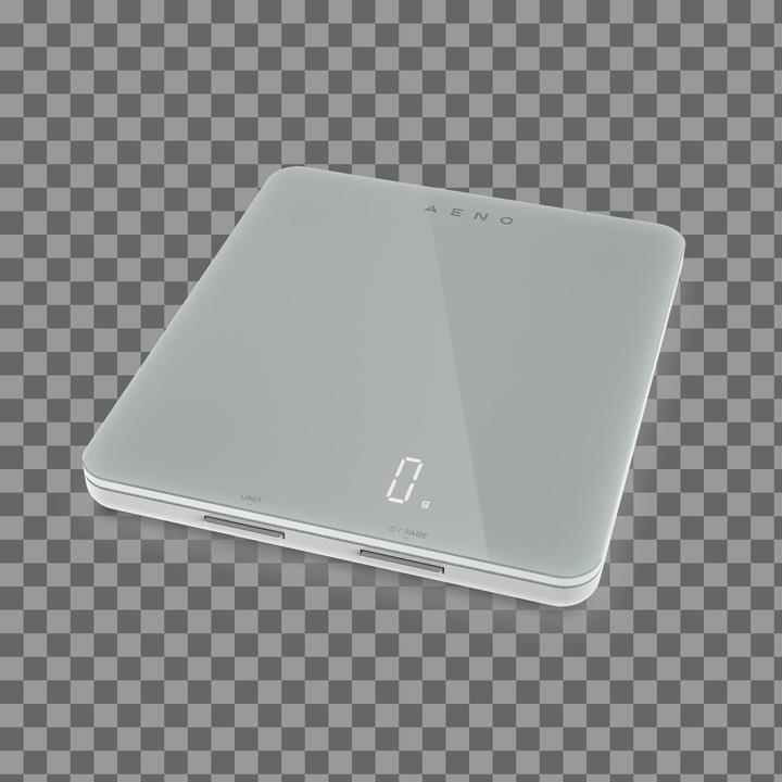 Actual product image Aeno smart kitchen scaleMin/Max load: /8kgDimensions: 8mmBluetooth version: 4.2PID: wuimqx21