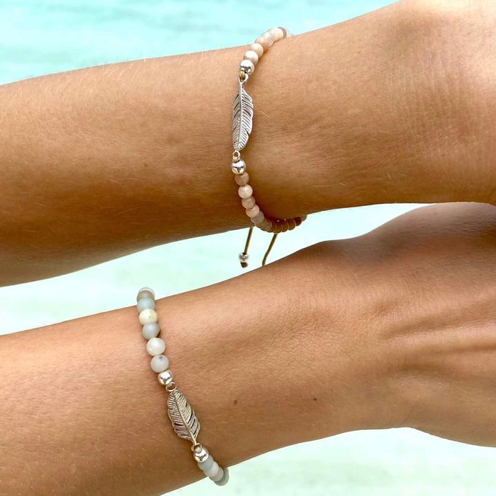 Immagine prodotto Balibay Moara (16 cm, Pietra preziosa, Pietra lunare, Argento 925, Arenaria solare)