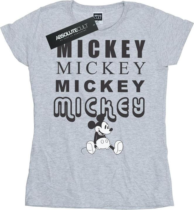 Actual product image Disney Womens/Ladies Mickey Mouse Sitting Cotton T-Shirt (L)