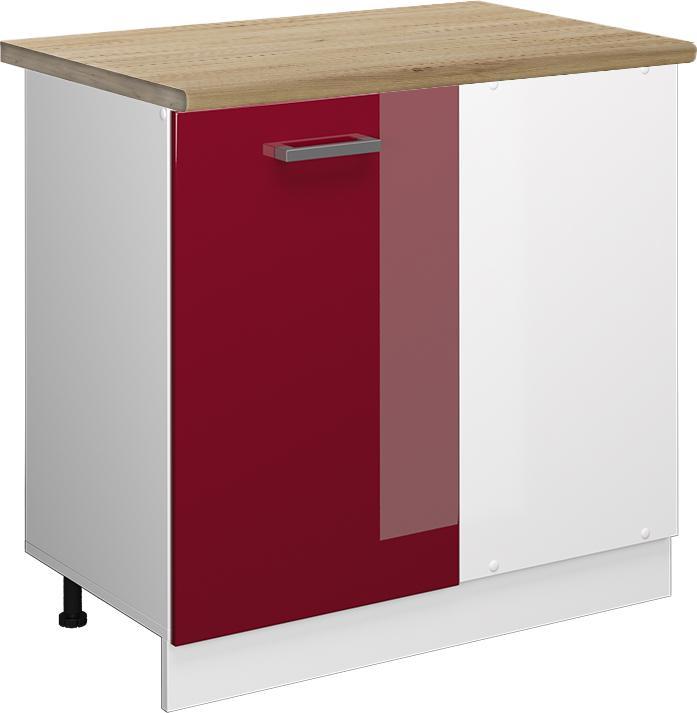 Bordeaux Hochglanz, Rot Hochglanz, Weiss