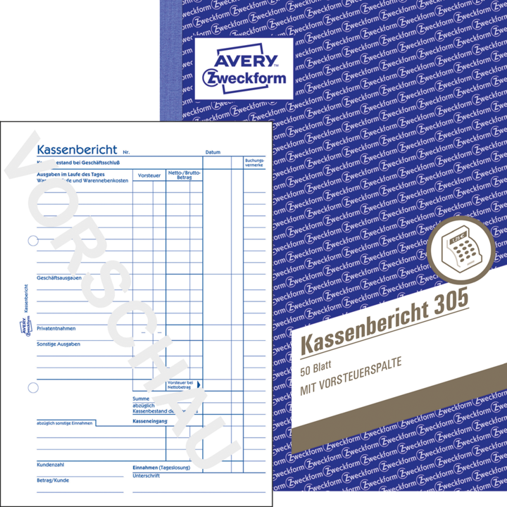 Produktbild Avery Kassenbericht (50 x)