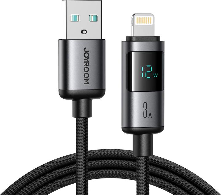 Image du produit Joyroom USB-A to Lightning fast charging cable with display 3A, 1.2 m (1.20 m, USB 2.0)