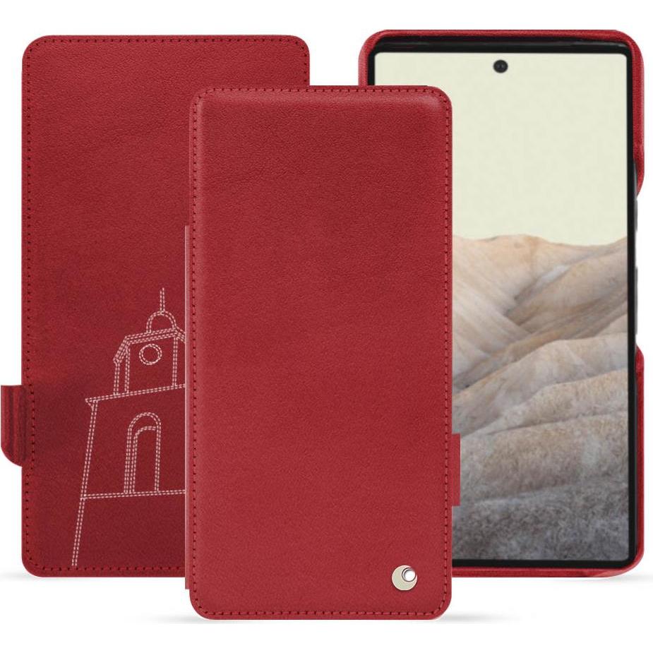 Noreve Lederschutzhülle horizontal (Google Pixel 7), Smartphone Hülle, Rot