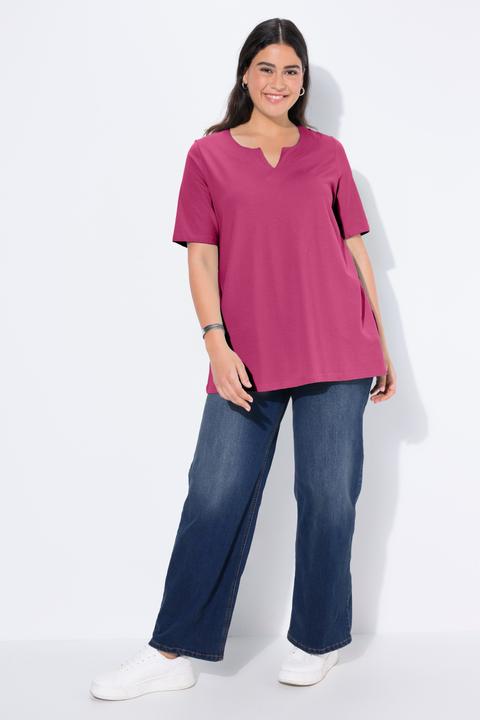 Actual product image Ulla Popken Essential Notch Neck Stretch Tee (60)