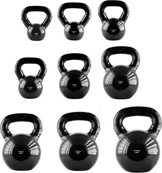 Produktbild HMS Kettlebell Vinyl 4kg schwarz KNV04 (1 x 4 kg)