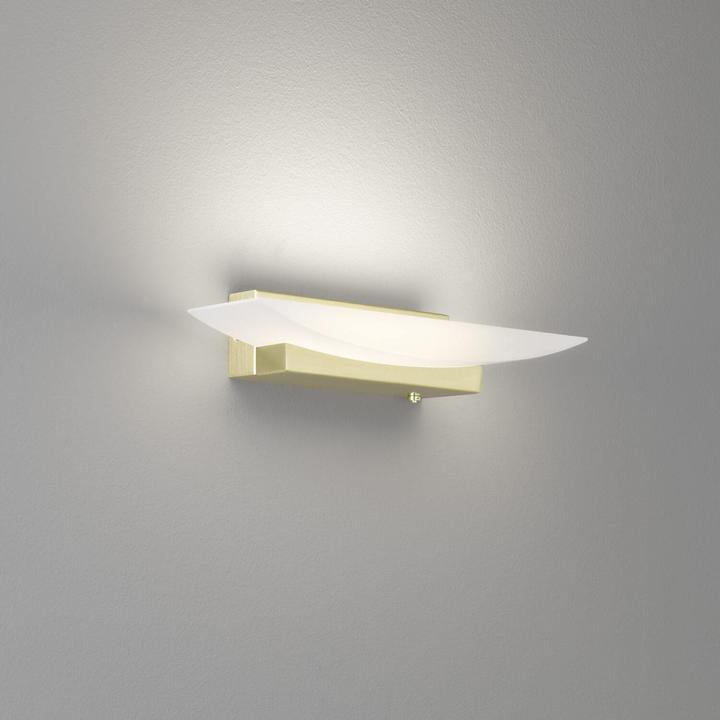Actual product image Fischer & Honsel Honsel wall light Bowl TW - brass coloured matt/acrylic glass white satined (30417)