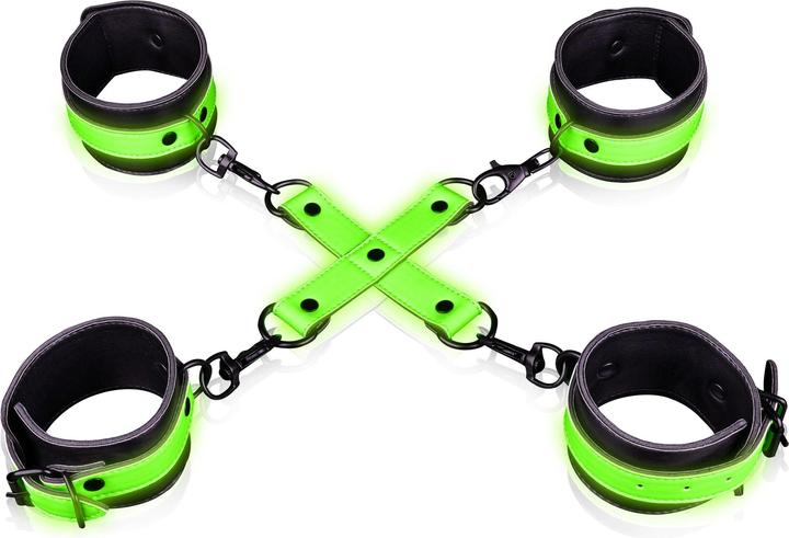 Immagine prodotto Ouch! Hand & Ankle Cuffs with Hogtie - Glow in the Dark