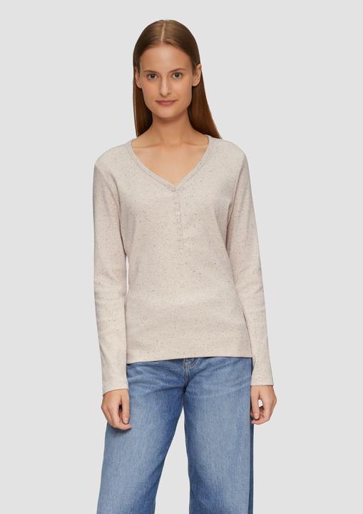 Immagine prodotto S.Oliver T-Shirt Geripptes Henleyshirt aus Effektgarn (34)