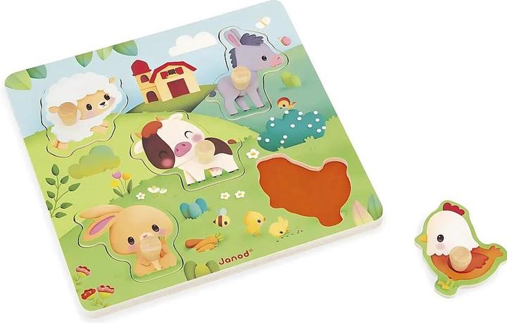 Image du produit Janod Puzzle Tactile Ferme (5 pièces)