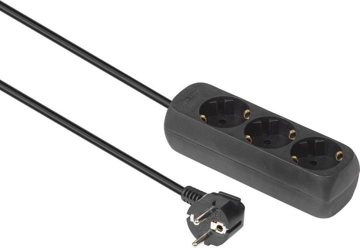 Produktbild MicroConnect 3-way Schuko Socket 1.5M Black (3x, CEE 7/3, 1.50 m)