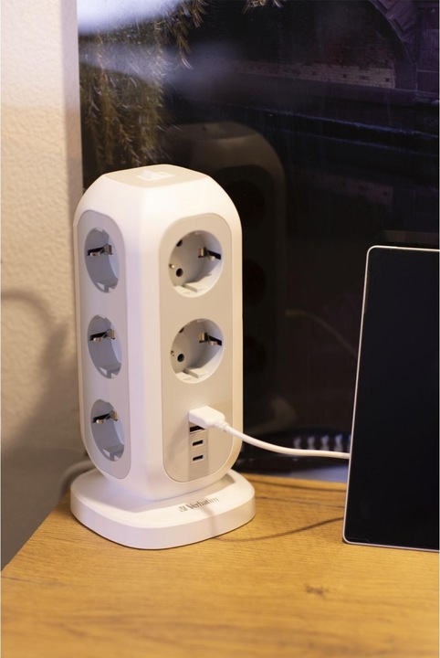 Produktbild Verbatim EU Power Tower 11 (11 x, CEE 7/4, USB-C, USB-A, 2 m)