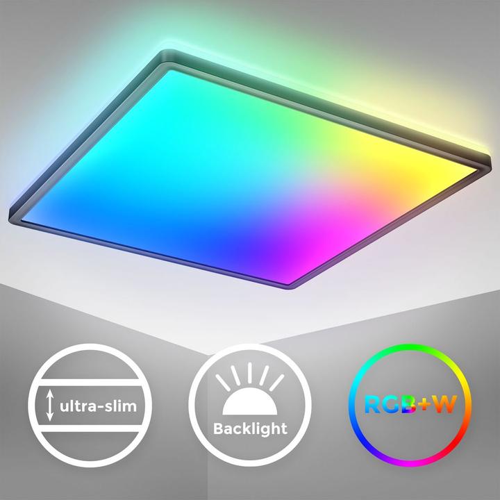Produktbild B.K.Licht Ultraflaches RGB/W-LED Panel,schwarz, 1xLED/22W (2700 lm)