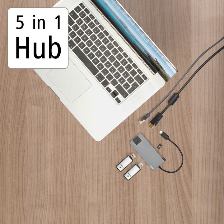 Produktbild Hama USB Hub (USB-C, 5 Ports)