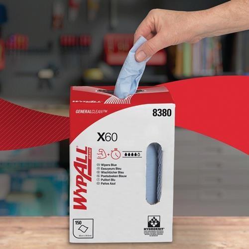 Actual product image Wypall Wipe X-60, made of hydroknit material, 150 wipes, 1-ply (1 pcs.)