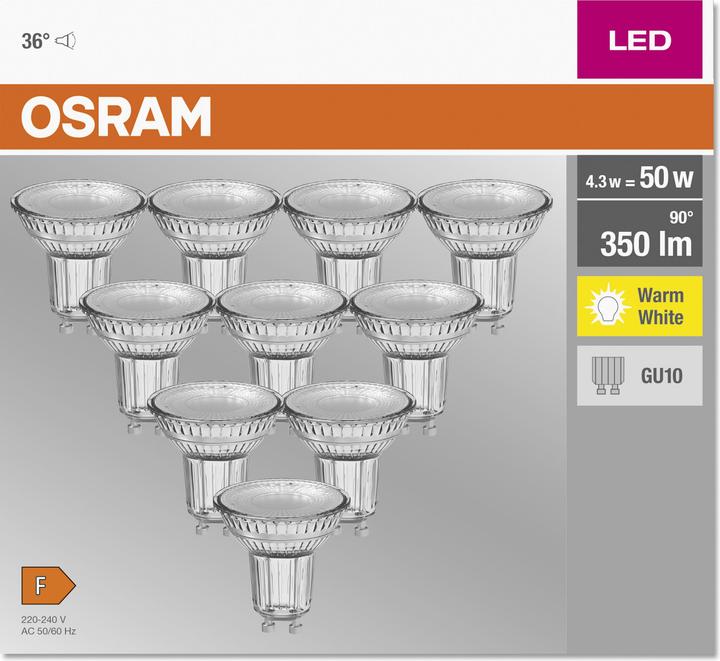 Immagine prodotto Osram Base Led Par16 (GU10, 4.30 W, 350 lm, 10 x, F)