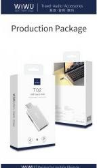 Actual product image Wiwu Converter T02 Type-C to 2xUSB 3.0 adapter Silver (USB-C, 2 ports)