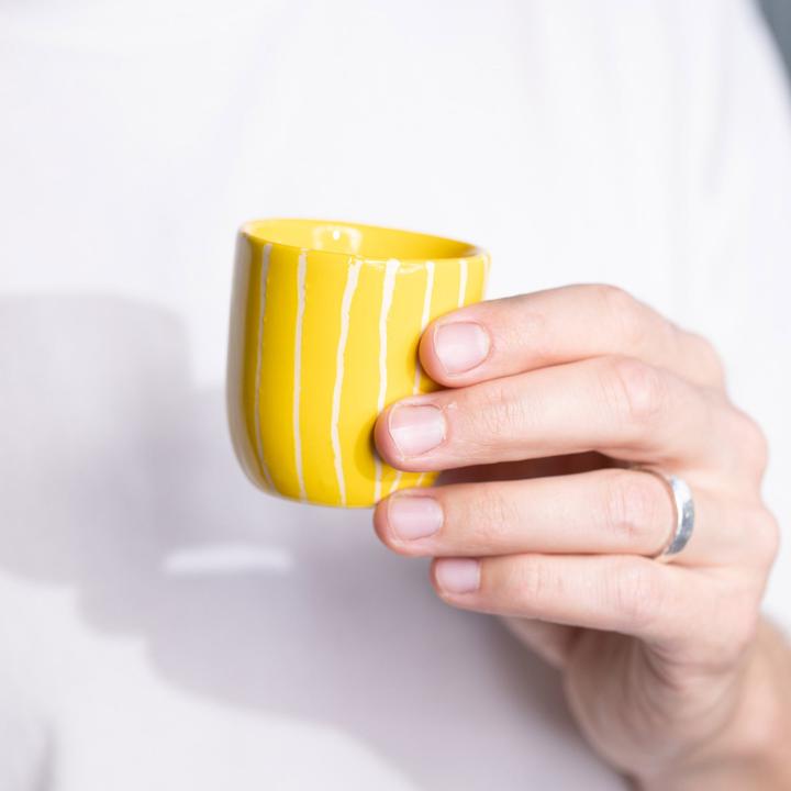 Actual product image Atelier Agave Espresso Cup Striped Yellow (80 ml)