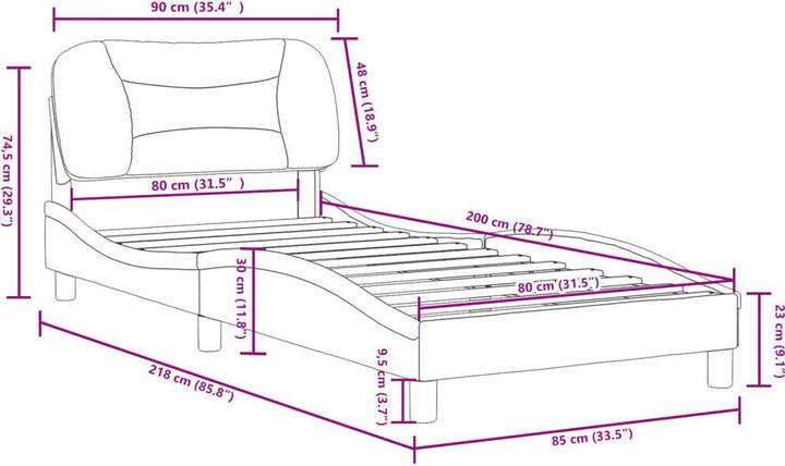 Image du produit vidaXL Bettgestell (80 x 200 cm)