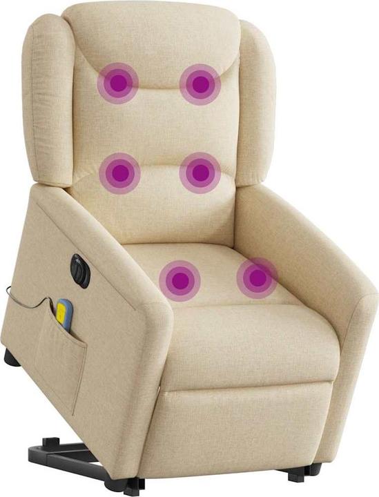 Immagine prodotto vidaXL Poltrona massaggiante elettrica con ausilio stand-up in tessuto crema