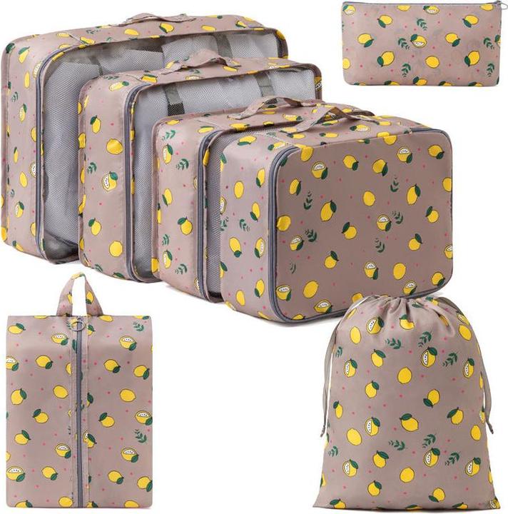 Actual product image Only-Bags.Store 7-tlg. Travel Organizer Set, multifunktionale Nylon-Aufbewahrungstaschen mit atmungsaktivem Mesh