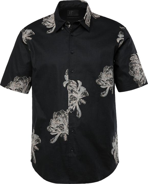Actual product image JP1880 JP 1880 linen-blend shirt, short sleeve, Kent collar, all-over print, modern fit, up to 8 XL (4XL)