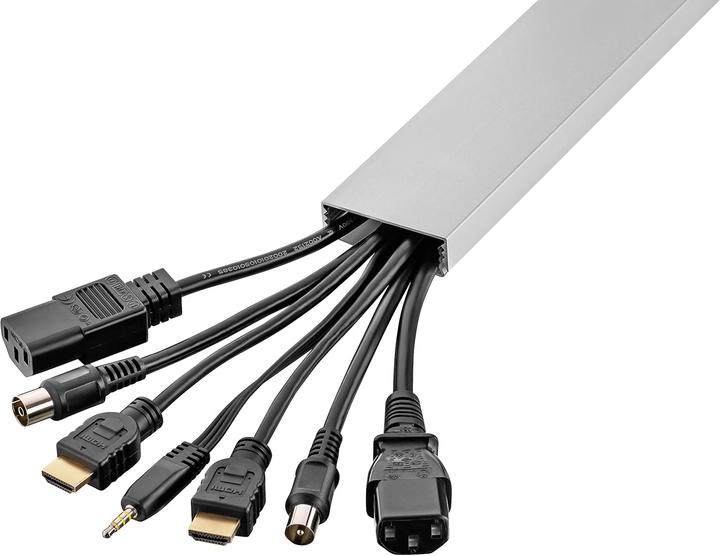 Produktbild Alunovo Flacher selbstklebender Kabelkanal aus Edelstahl (100 cm) (Kabelkanal, 100 cm)