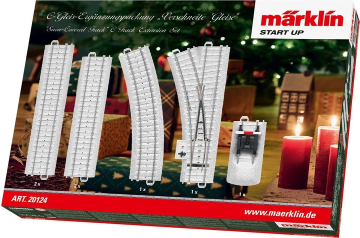 Märklin H0 C Track (with ballast) 20124 Straight track, curved track, turnout, buffer stop (Track H0)
